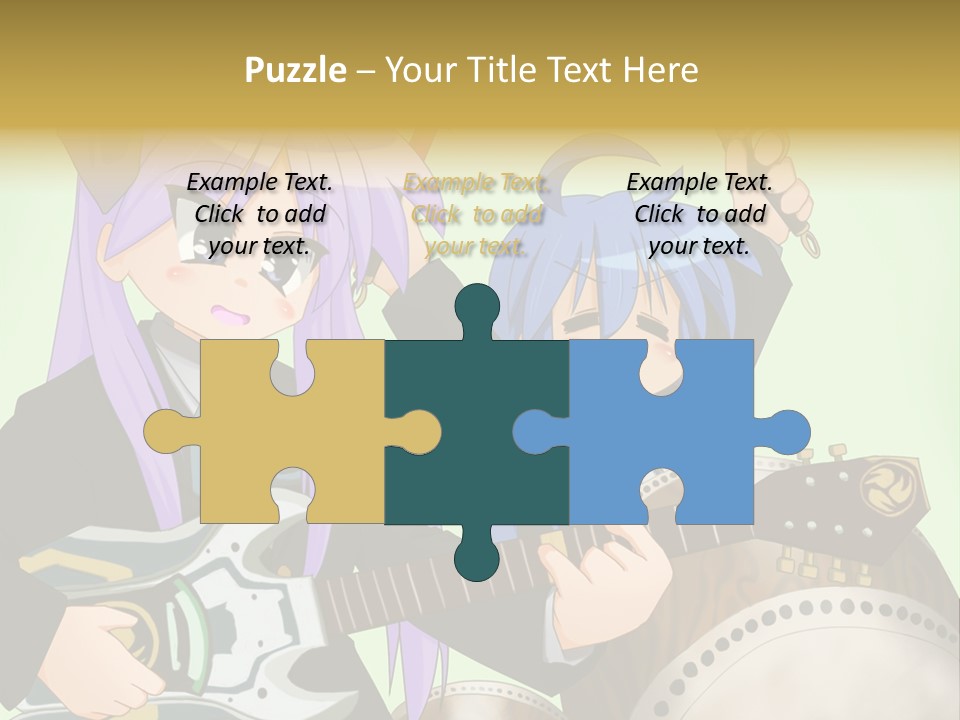 A Couple Of Anime Characters Holding Guitars PowerPoint Template