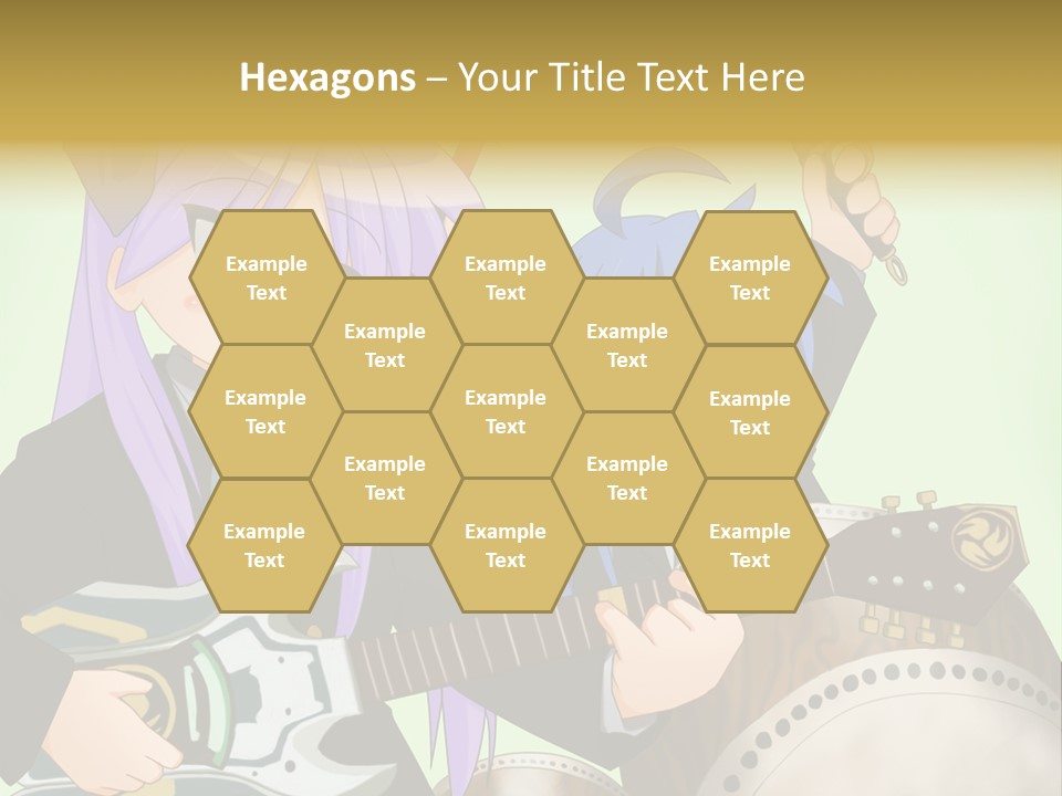 A Couple Of Anime Characters Holding Guitars PowerPoint Template