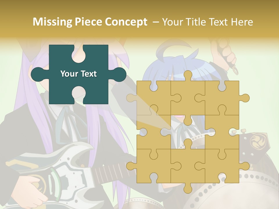 A Couple Of Anime Characters Holding Guitars PowerPoint Template