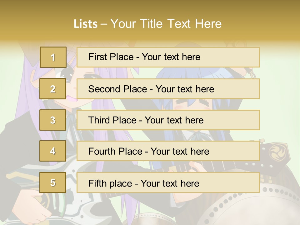A Couple Of Anime Characters Holding Guitars PowerPoint Template