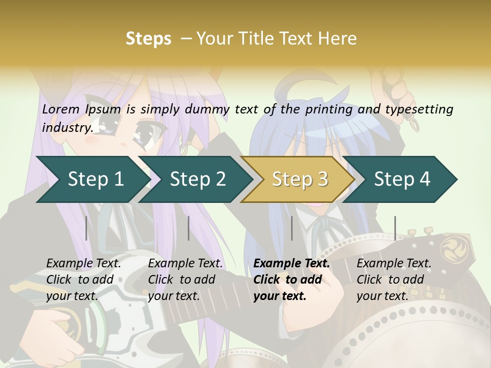 A Couple Of Anime Characters Holding Guitars PowerPoint Template