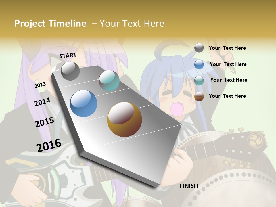 A Couple Of Anime Characters Holding Guitars PowerPoint Template