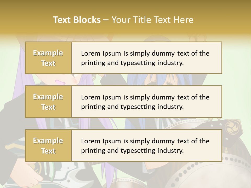 A Couple Of Anime Characters Holding Guitars PowerPoint Template