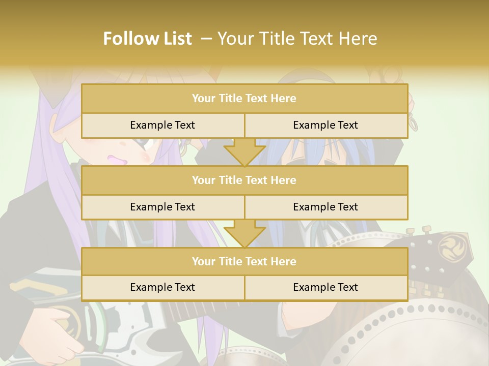 A Couple Of Anime Characters Holding Guitars PowerPoint Template
