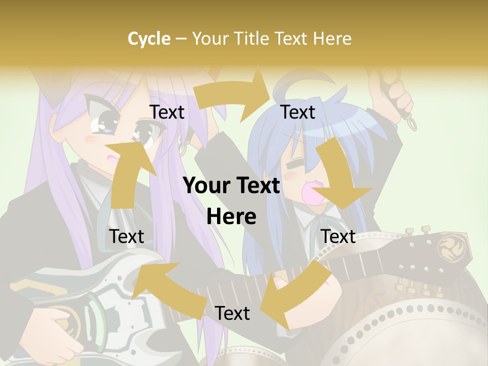 A Couple Of Anime Characters Holding Guitars PowerPoint Template