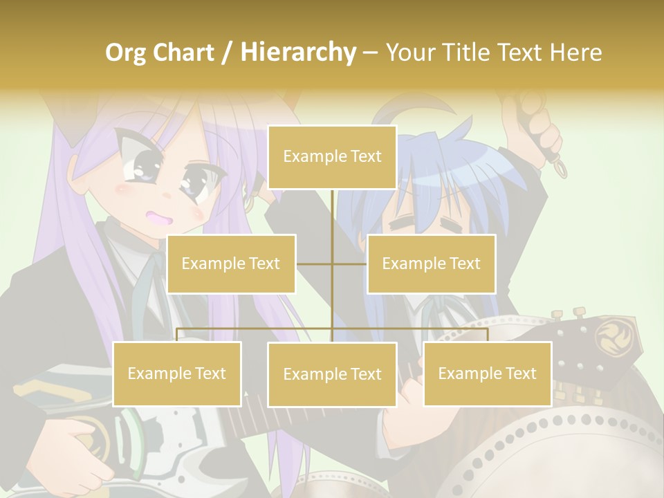 A Couple Of Anime Characters Holding Guitars PowerPoint Template