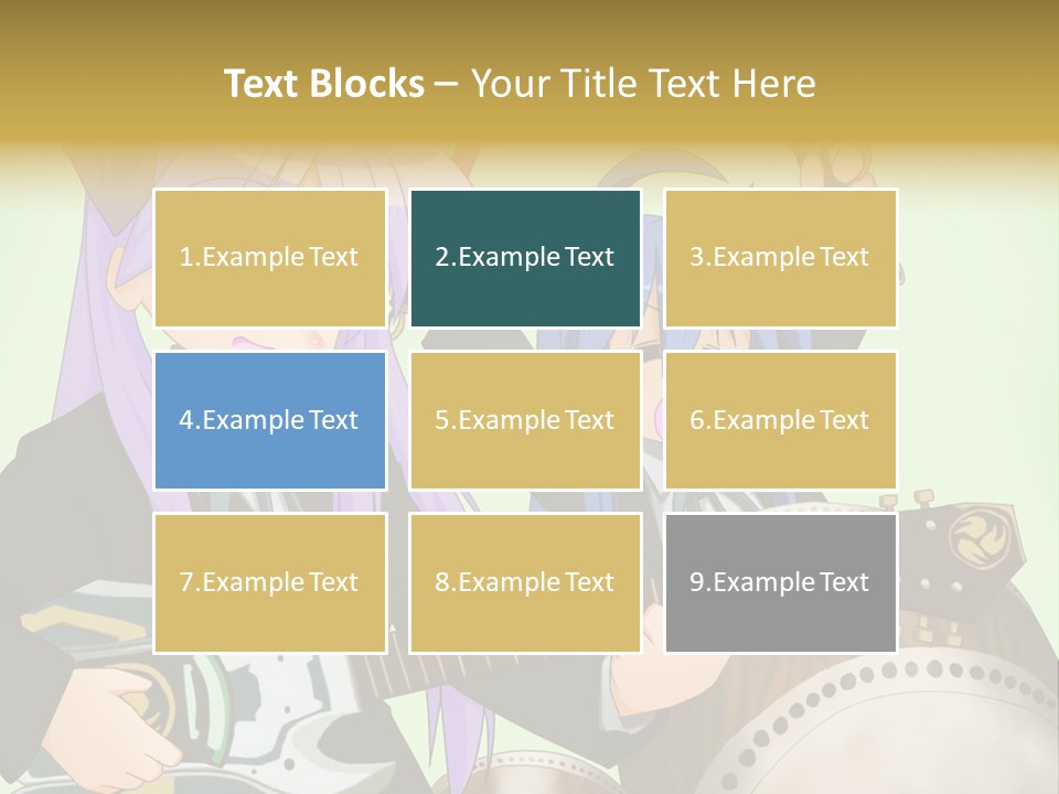 A Couple Of Anime Characters Holding Guitars PowerPoint Template