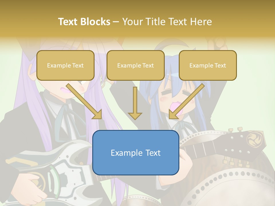 A Couple Of Anime Characters Holding Guitars PowerPoint Template
