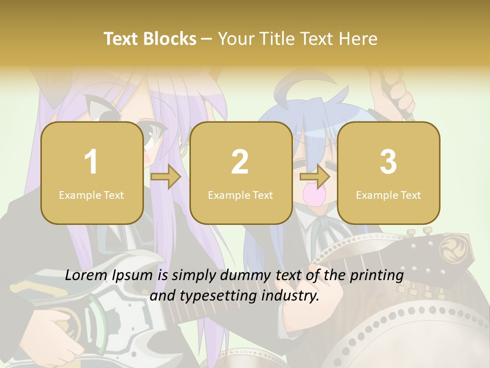 A Couple Of Anime Characters Holding Guitars PowerPoint Template