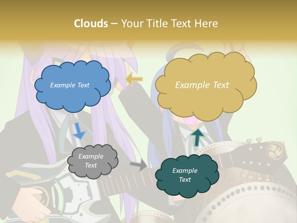 A Couple Of Anime Characters Holding Guitars PowerPoint Template