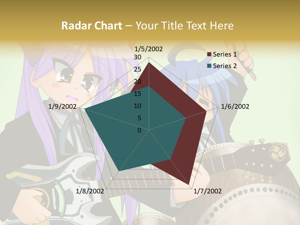 A Couple Of Anime Characters Holding Guitars PowerPoint Template