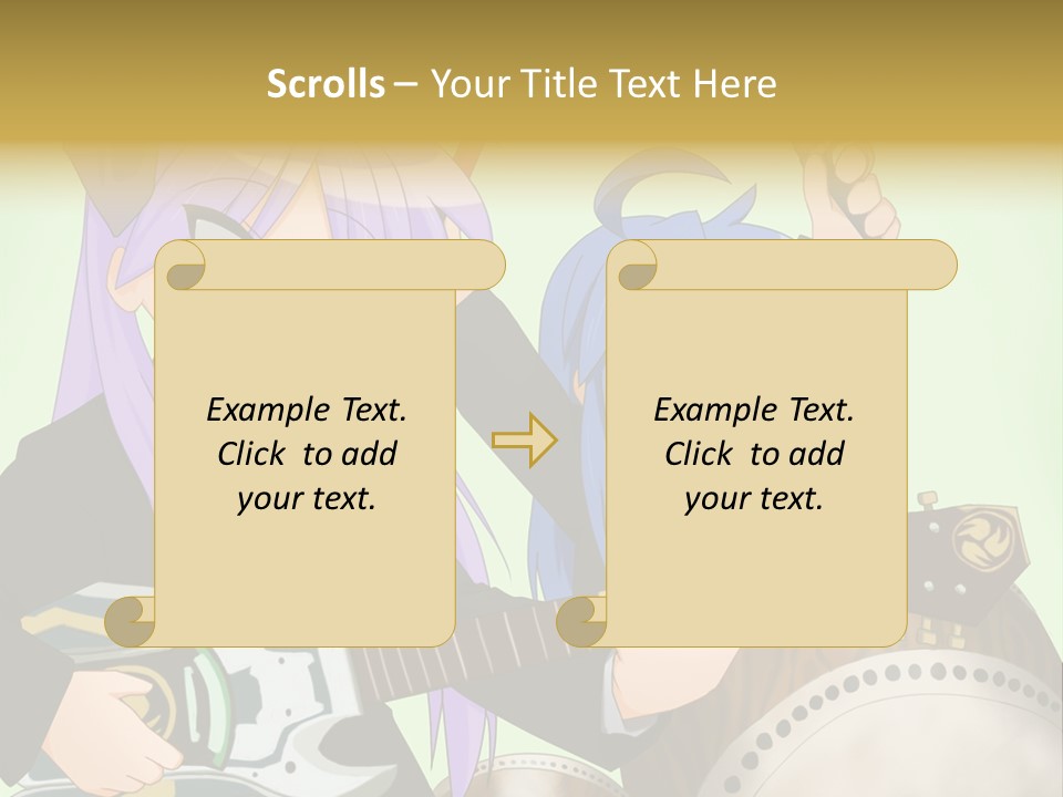 A Couple Of Anime Characters Holding Guitars PowerPoint Template