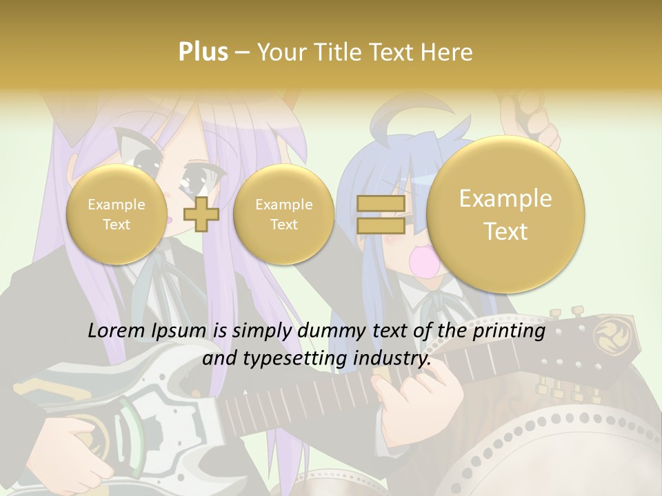 A Couple Of Anime Characters Holding Guitars PowerPoint Template