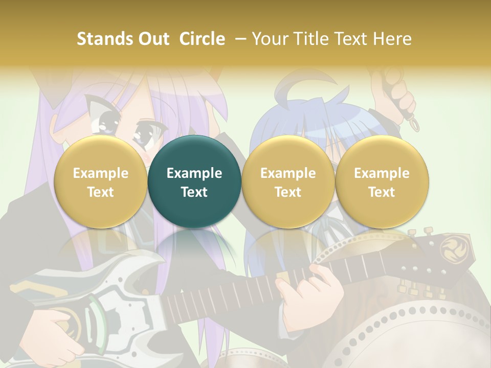 A Couple Of Anime Characters Holding Guitars PowerPoint Template