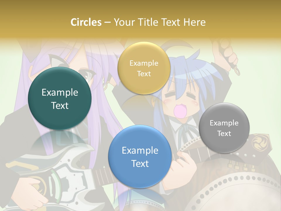A Couple Of Anime Characters Holding Guitars PowerPoint Template