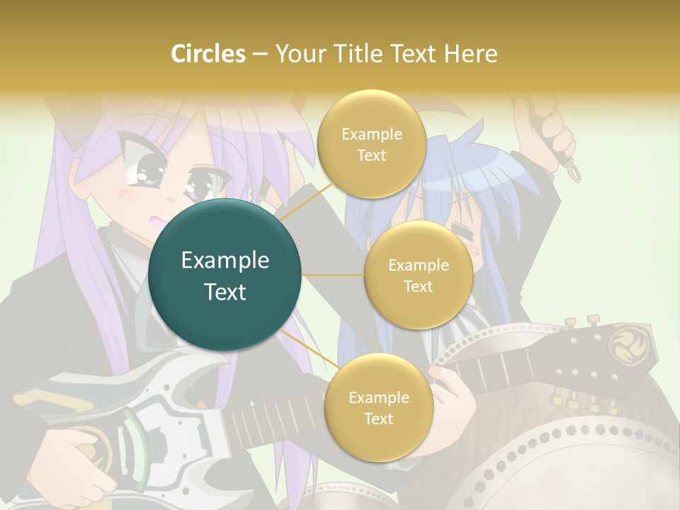 A Couple Of Anime Characters Holding Guitars PowerPoint Template