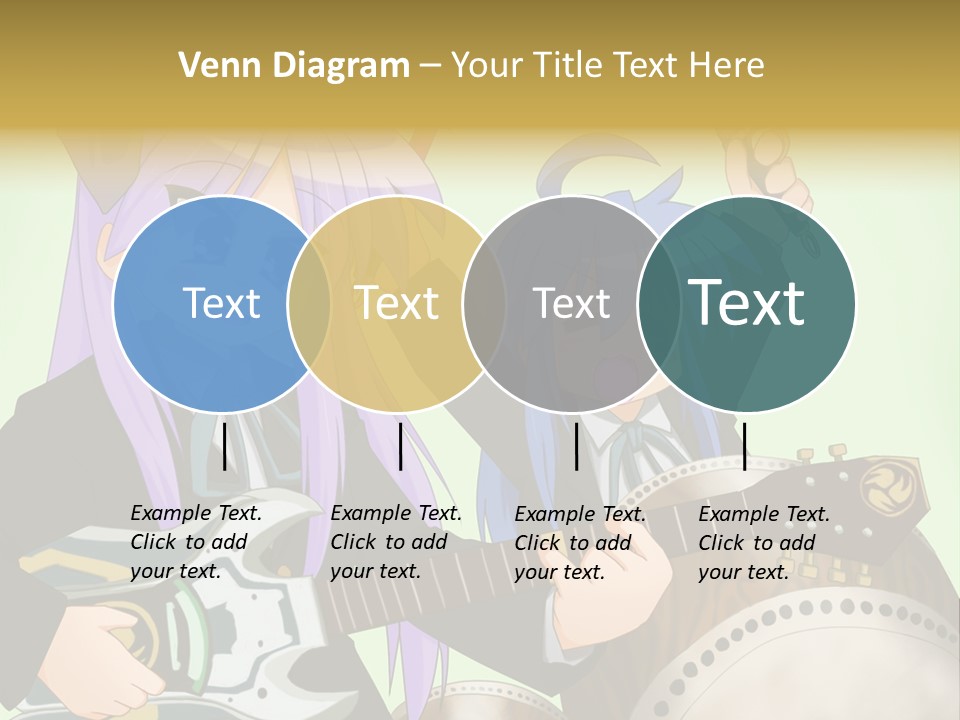 A Couple Of Anime Characters Holding Guitars PowerPoint Template