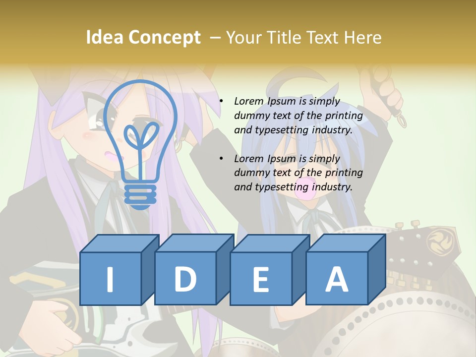A Couple Of Anime Characters Holding Guitars PowerPoint Template