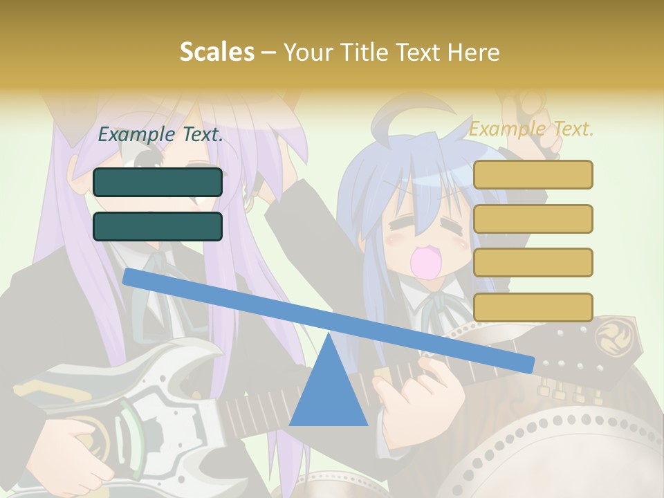 A Couple Of Anime Characters Holding Guitars PowerPoint Template