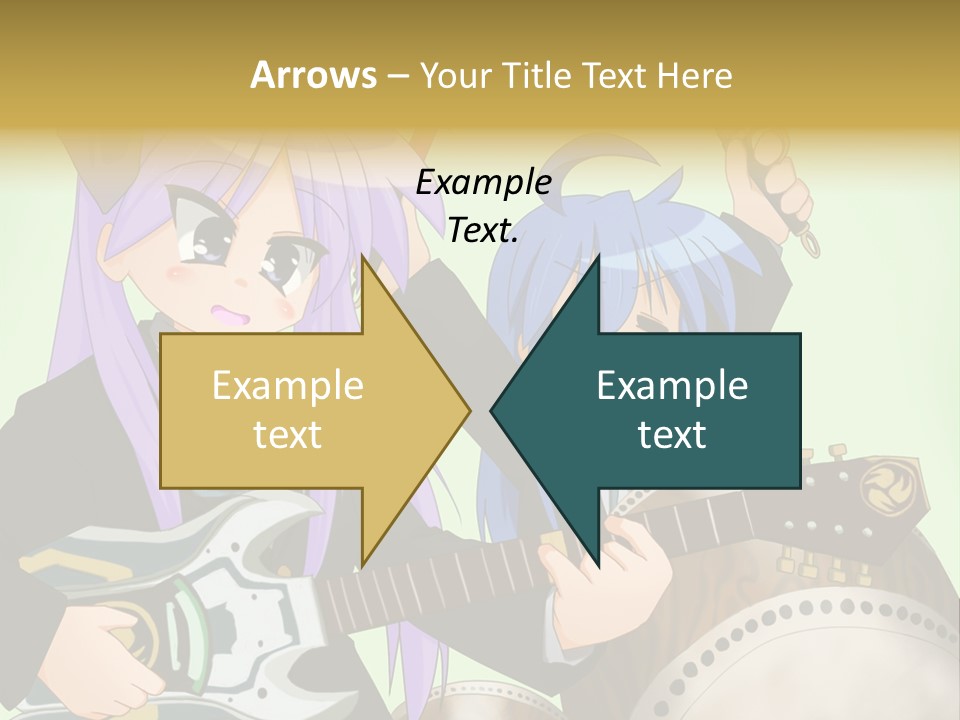 A Couple Of Anime Characters Holding Guitars PowerPoint Template