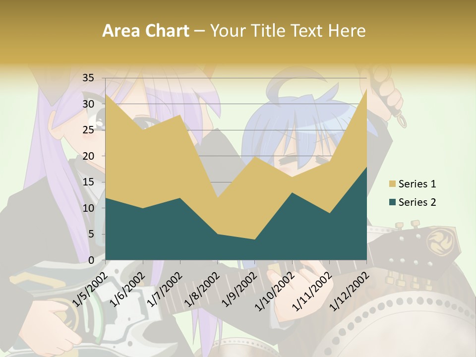A Couple Of Anime Characters Holding Guitars PowerPoint Template
