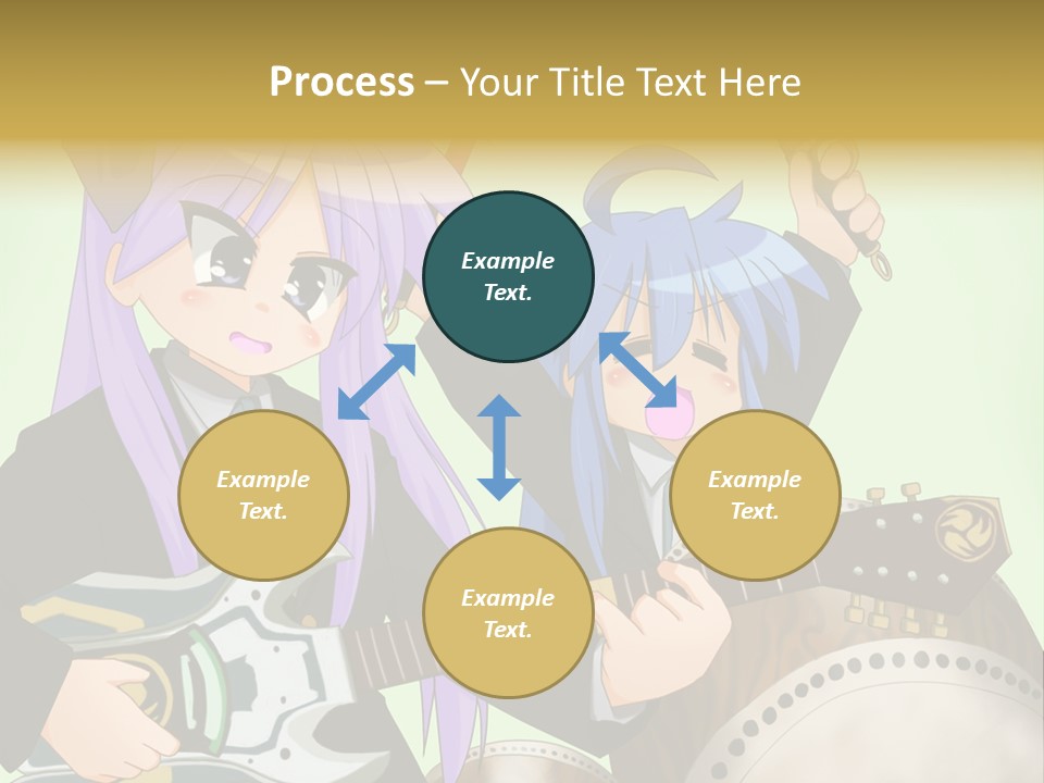 A Couple Of Anime Characters Holding Guitars PowerPoint Template