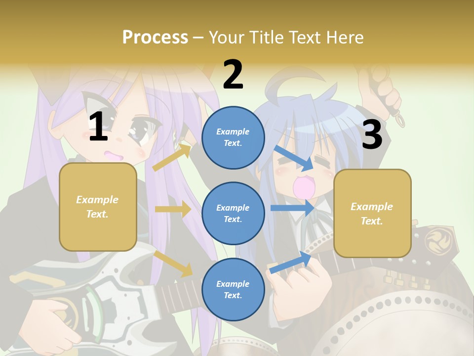 A Couple Of Anime Characters Holding Guitars PowerPoint Template