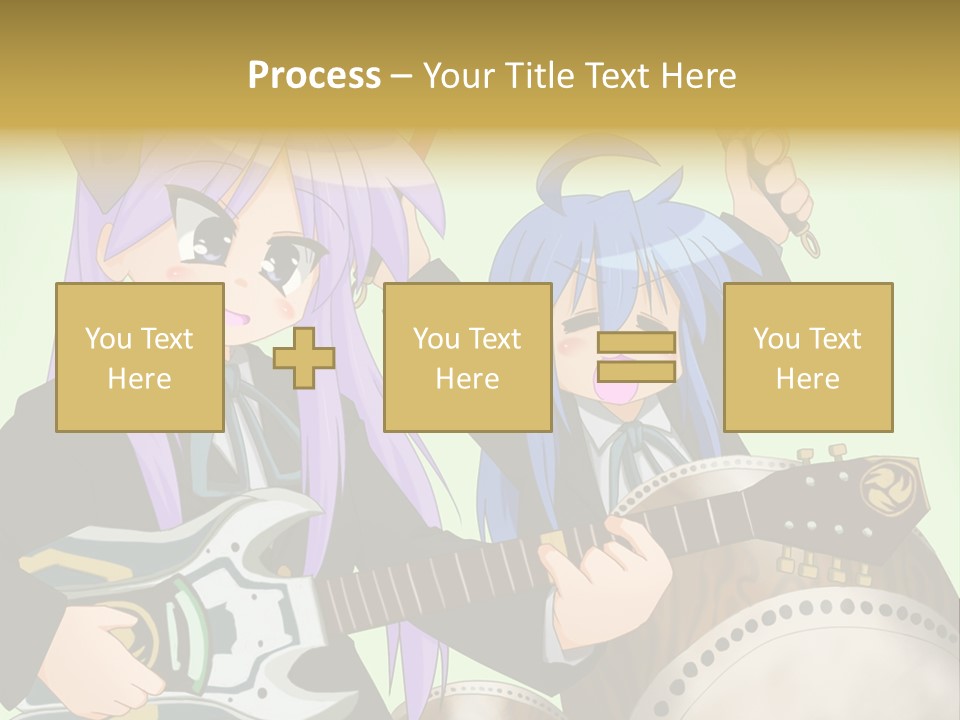 A Couple Of Anime Characters Holding Guitars PowerPoint Template