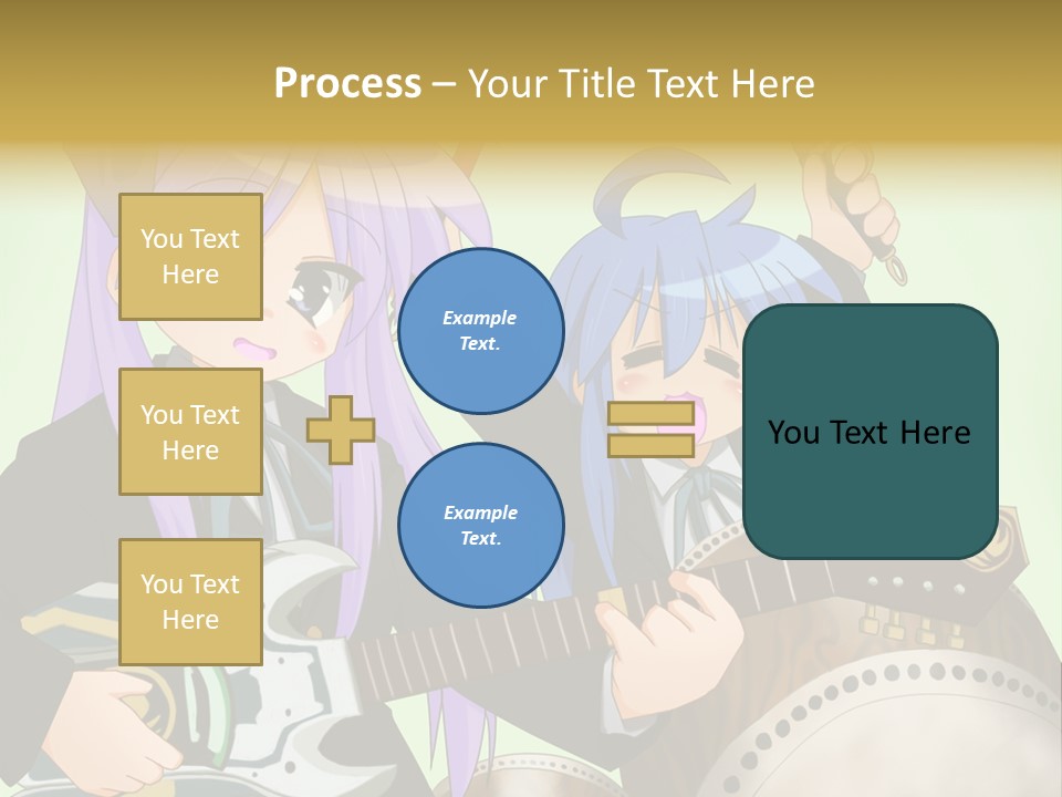 A Couple Of Anime Characters Holding Guitars PowerPoint Template