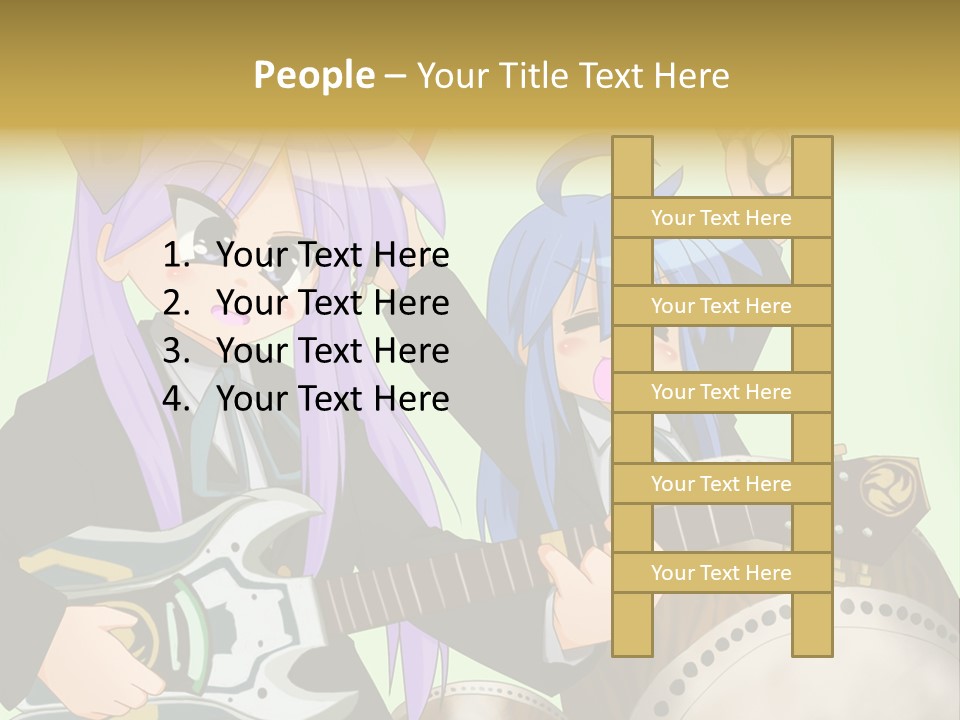 A Couple Of Anime Characters Holding Guitars PowerPoint Template