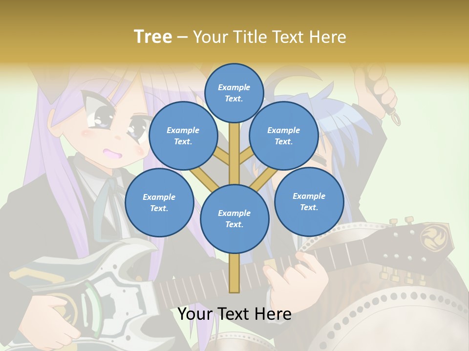 A Couple Of Anime Characters Holding Guitars PowerPoint Template