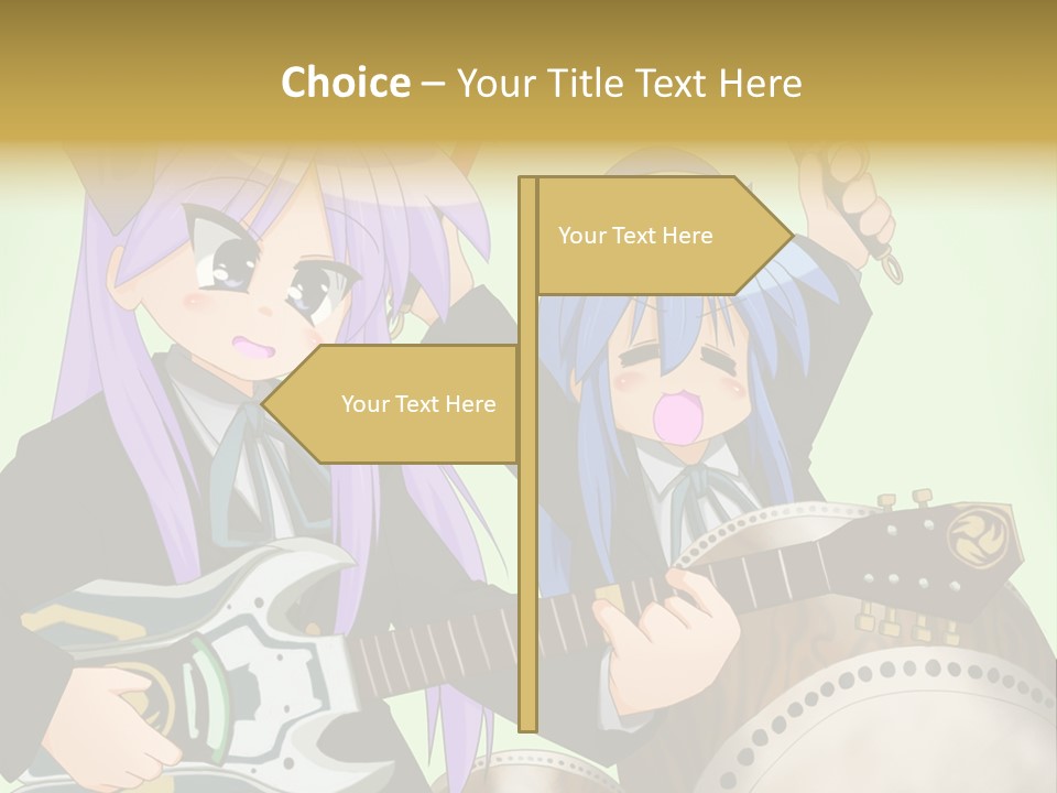 A Couple Of Anime Characters Holding Guitars PowerPoint Template
