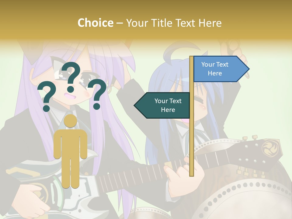A Couple Of Anime Characters Holding Guitars PowerPoint Template