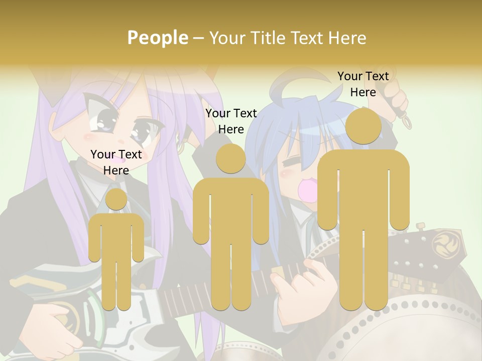 A Couple Of Anime Characters Holding Guitars PowerPoint Template