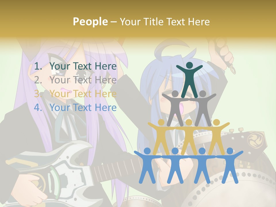 A Couple Of Anime Characters Holding Guitars PowerPoint Template