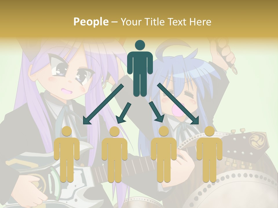 A Couple Of Anime Characters Holding Guitars PowerPoint Template