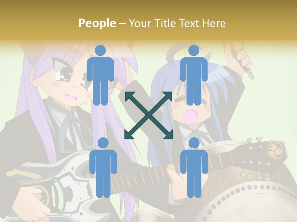 A Couple Of Anime Characters Holding Guitars PowerPoint Template