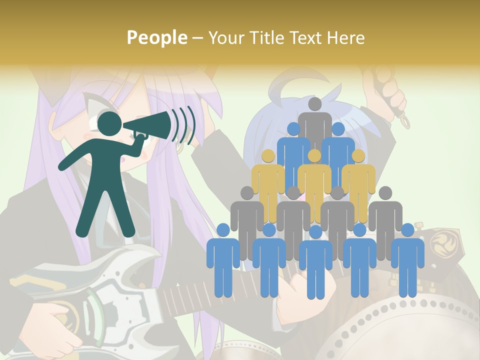 A Couple Of Anime Characters Holding Guitars PowerPoint Template