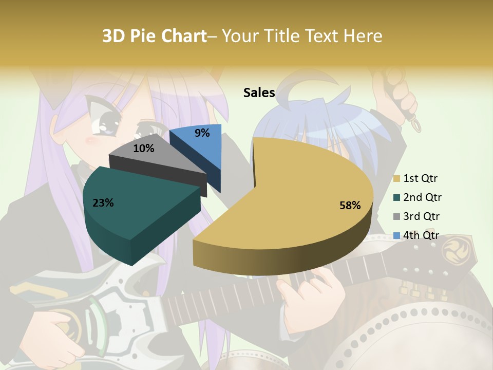 A Couple Of Anime Characters Holding Guitars PowerPoint Template