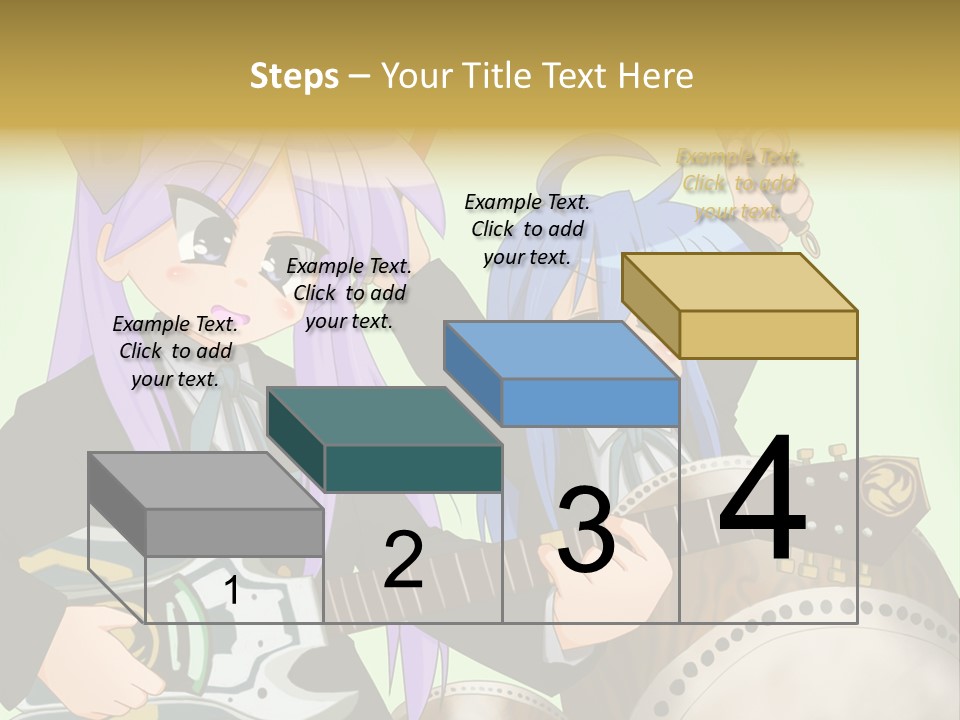 A Couple Of Anime Characters Holding Guitars PowerPoint Template