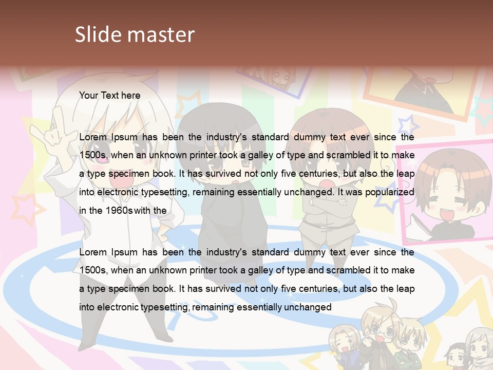 A Group Of People Standing In Front Of A Colorful Background PowerPoint Template