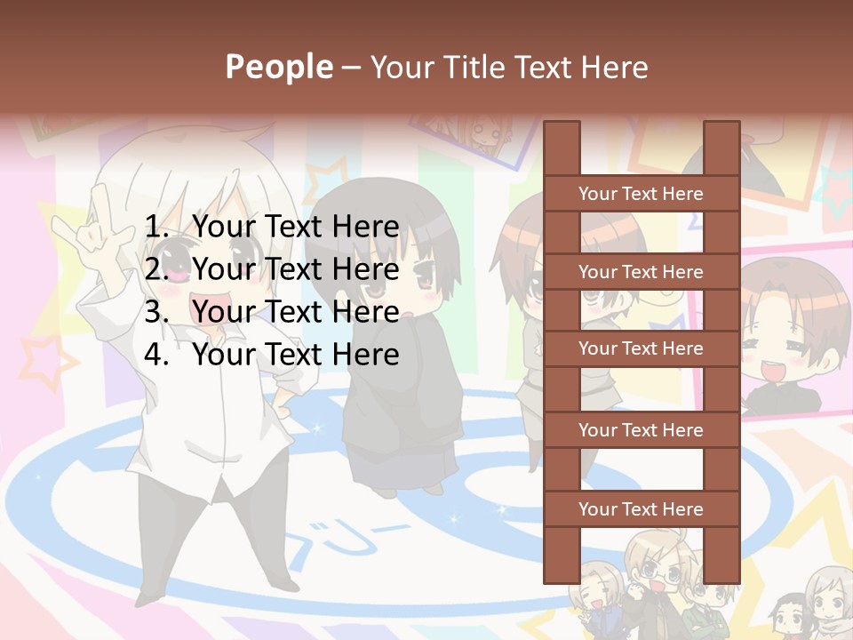 A Group Of People Standing In Front Of A Colorful Background PowerPoint Template