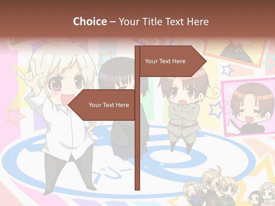 A Group Of People Standing In Front Of A Colorful Background PowerPoint Template