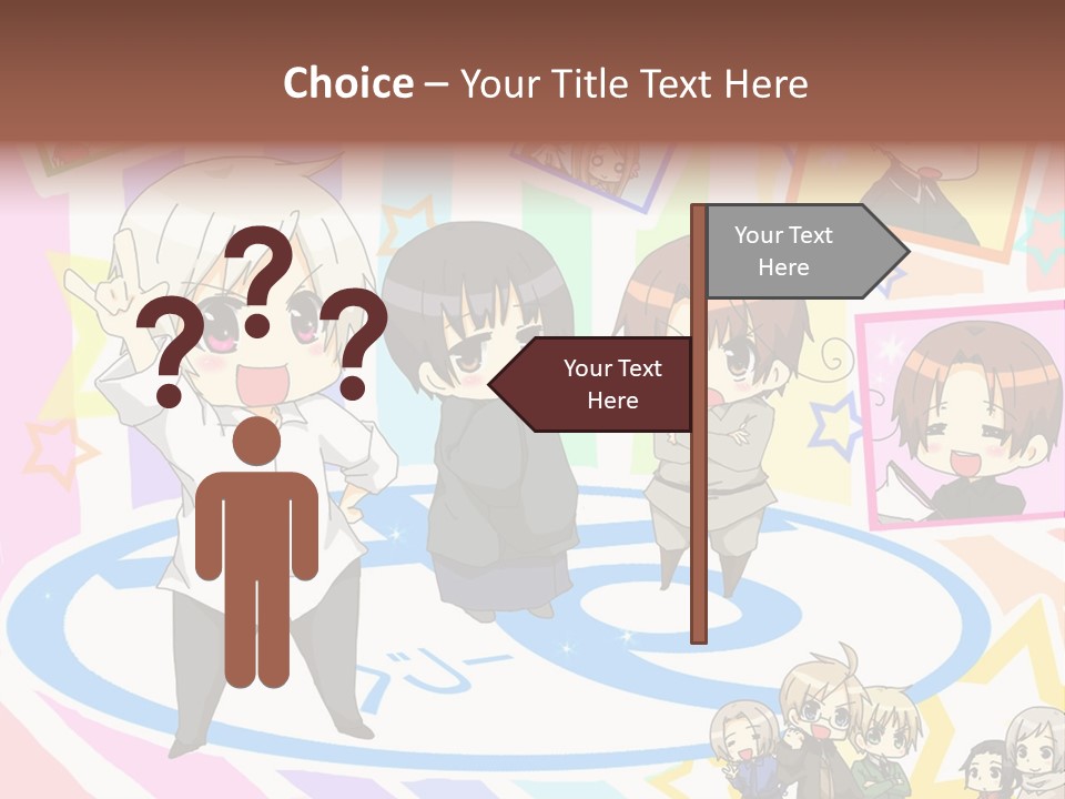 A Group Of People Standing In Front Of A Colorful Background PowerPoint Template