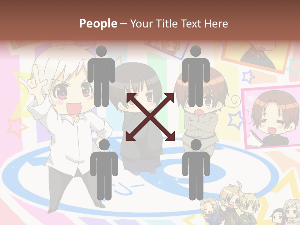 A Group Of People Standing In Front Of A Colorful Background PowerPoint Template