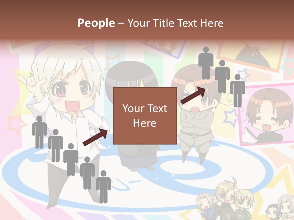 A Group Of People Standing In Front Of A Colorful Background PowerPoint Template