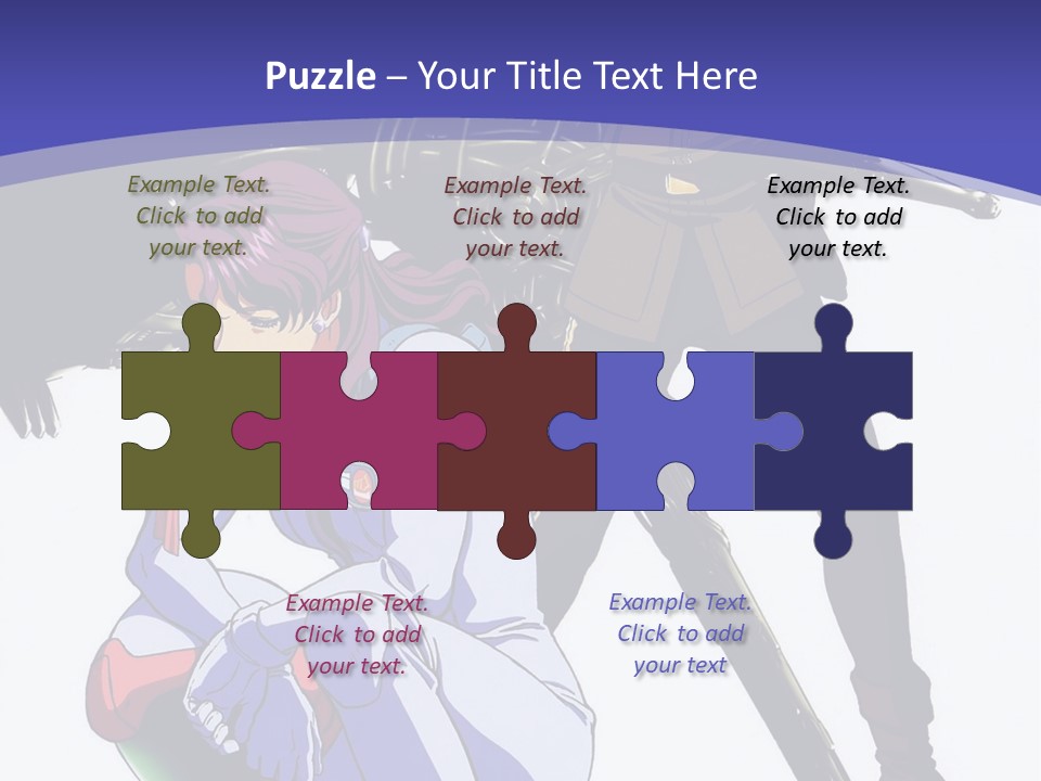 A Couple Of Anime Characters Standing Next To Each Other PowerPoint Template