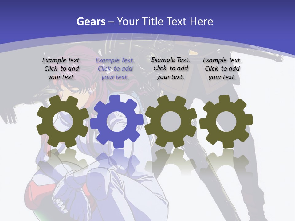 A Couple Of Anime Characters Standing Next To Each Other PowerPoint Template