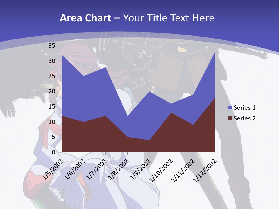 A Couple Of Anime Characters Standing Next To Each Other PowerPoint Template