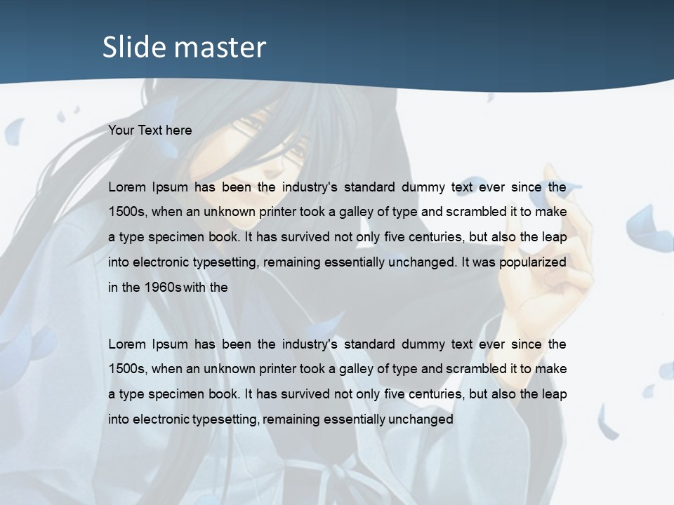 A Couple Of Anime Characters Sitting Next To Each Other PowerPoint Template